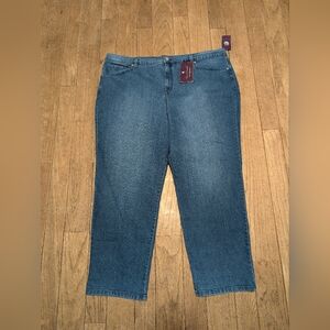Nwt Women's Gloria Vanderbilt Tapered Leg Classic Rise Jeans Size 24w Short